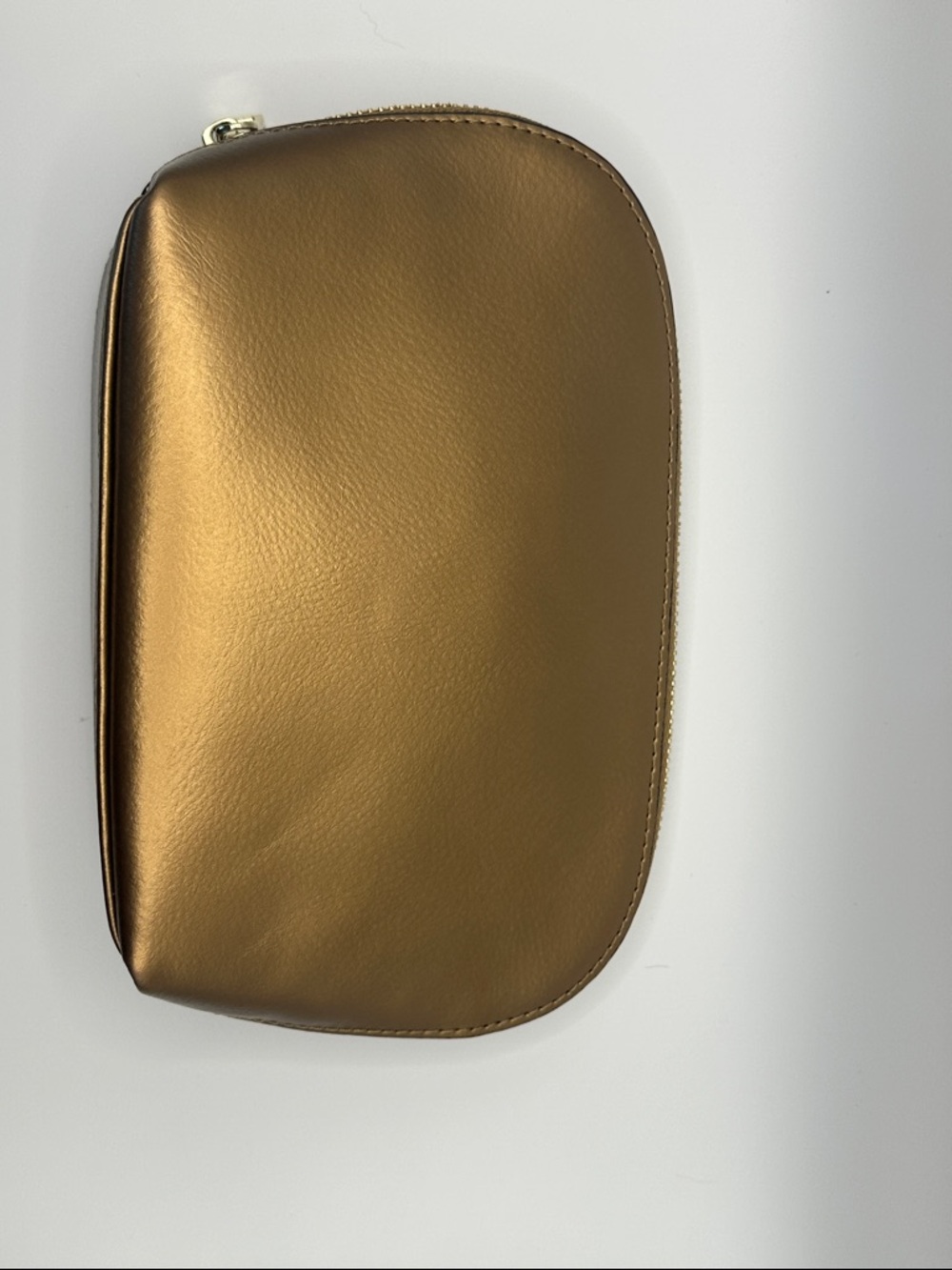 MDBM Maison de Beaute Marseille Metallic Gold Zip Pouch